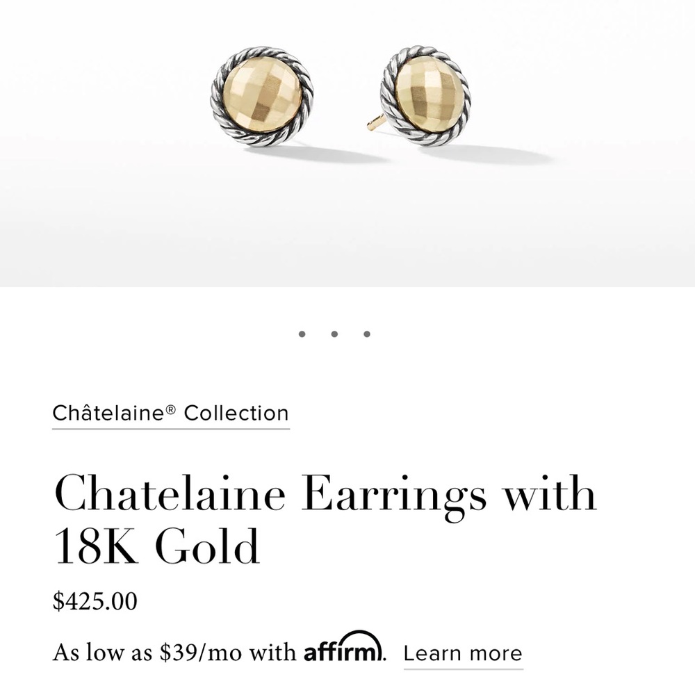 David Yurman 18K Gold dome earrings
